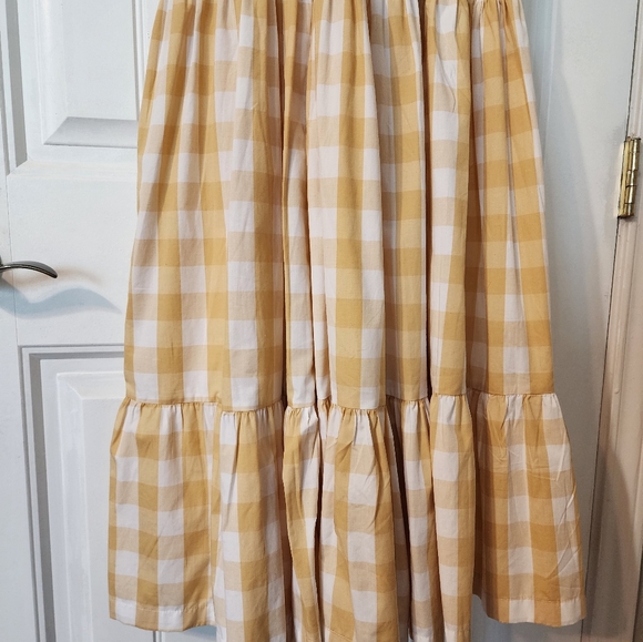 Abercrombie & Fitch Plaid Maxi Dress yellow 💛 With pockets! - Picture 3 of 3